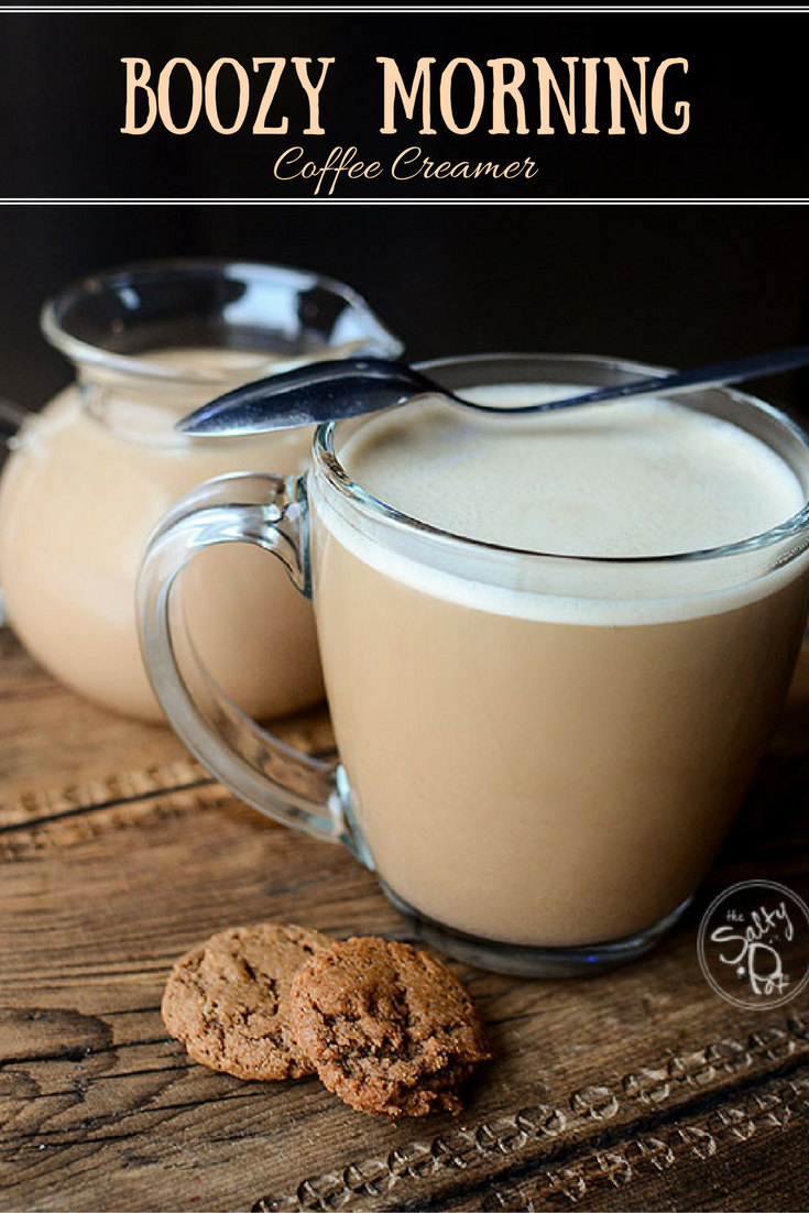 Coffee with boozy creamer