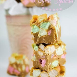 Butterscotch Confetti Squares! So amazingly tasty and crazy easy to make. A perfect solution for gift exchanges, parties, and teacher gifts!