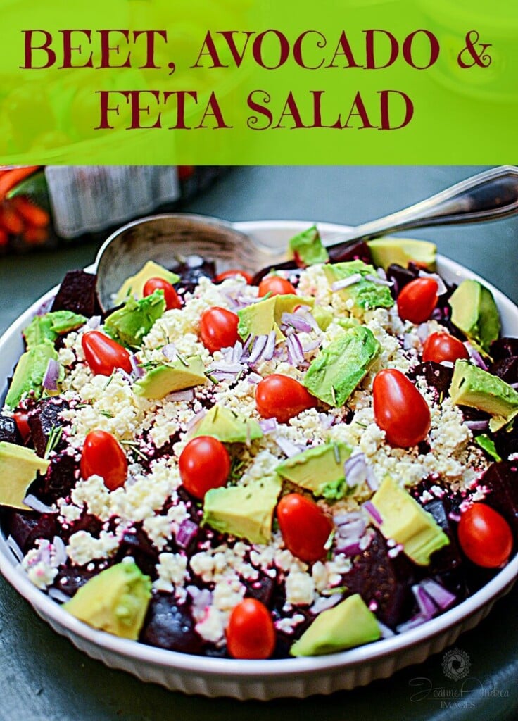 Beet Avocado and Feta Cheese Salad