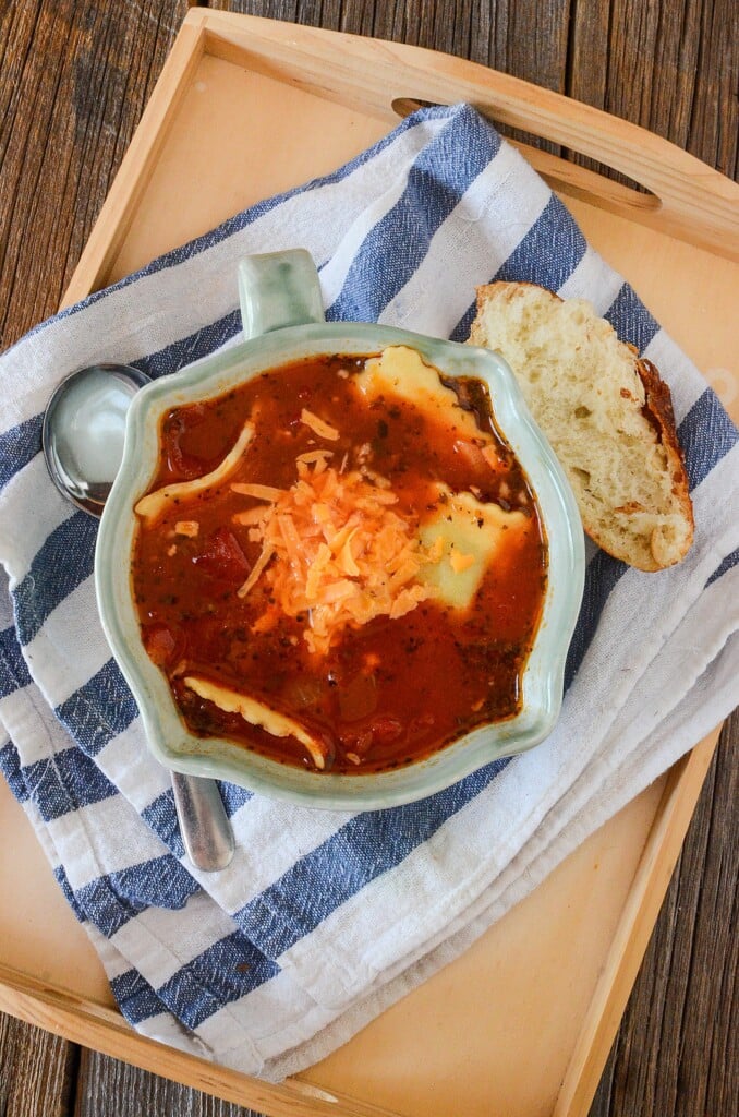 Slow Cooker Ravioli Soup