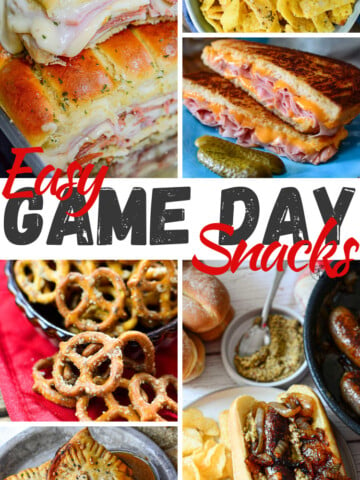 Game day snacks collage pinterest pin