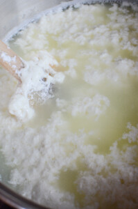 making cheese - after you add the lemon juice