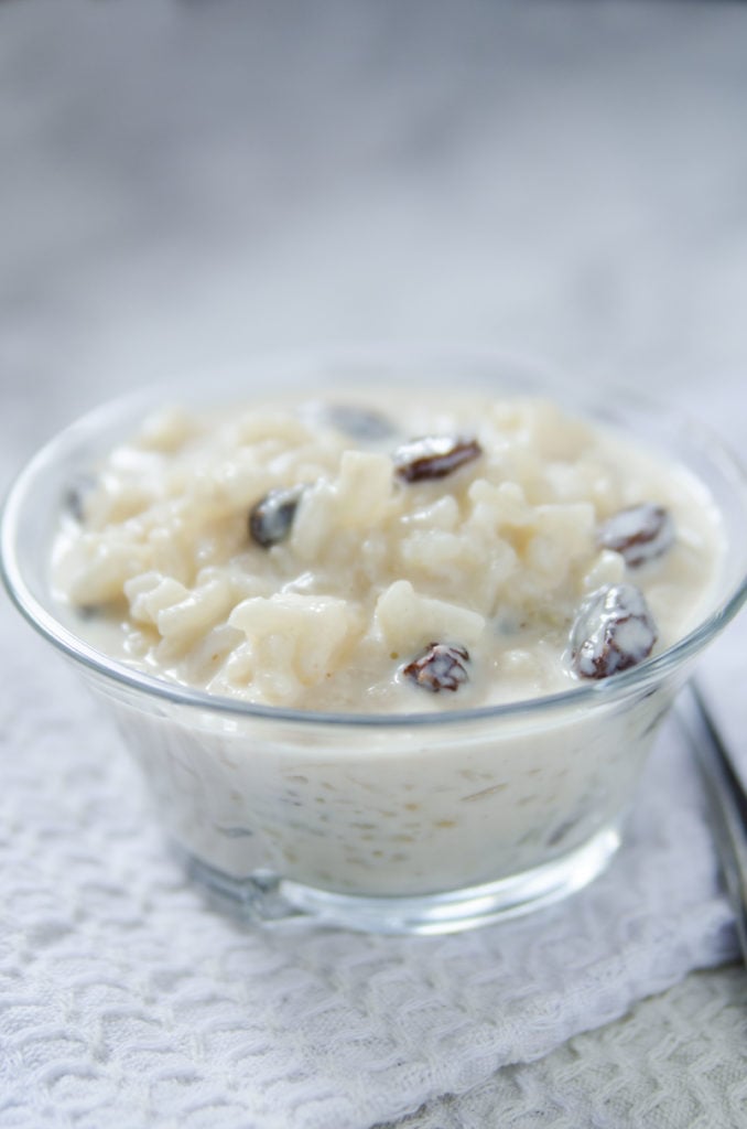 Instant pot rice pudding closeup