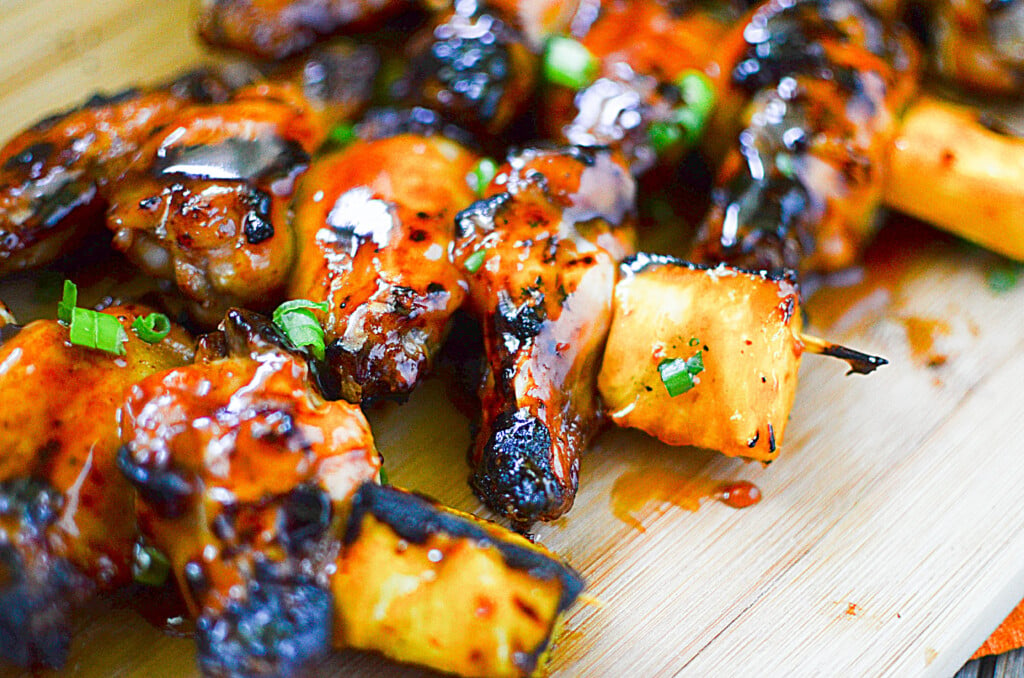 Sweet and Sticky Grilled Wings on Skewers