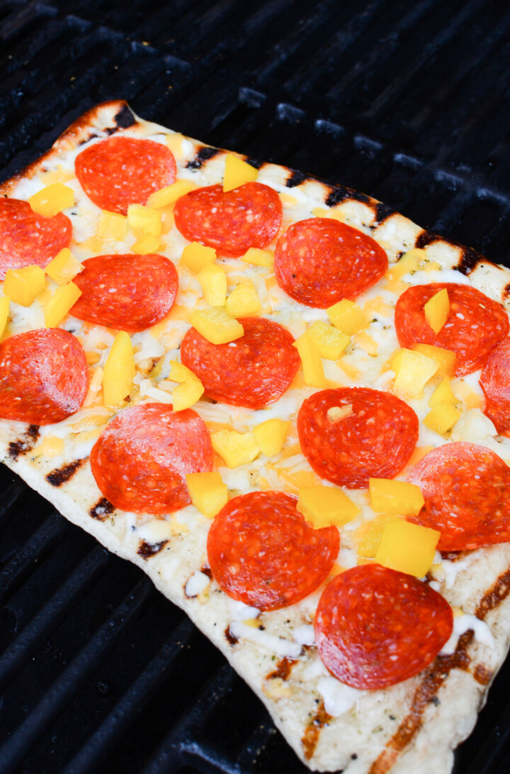 Easy Grilled Pepperoni and Cheese Flatbread The Salty Pot