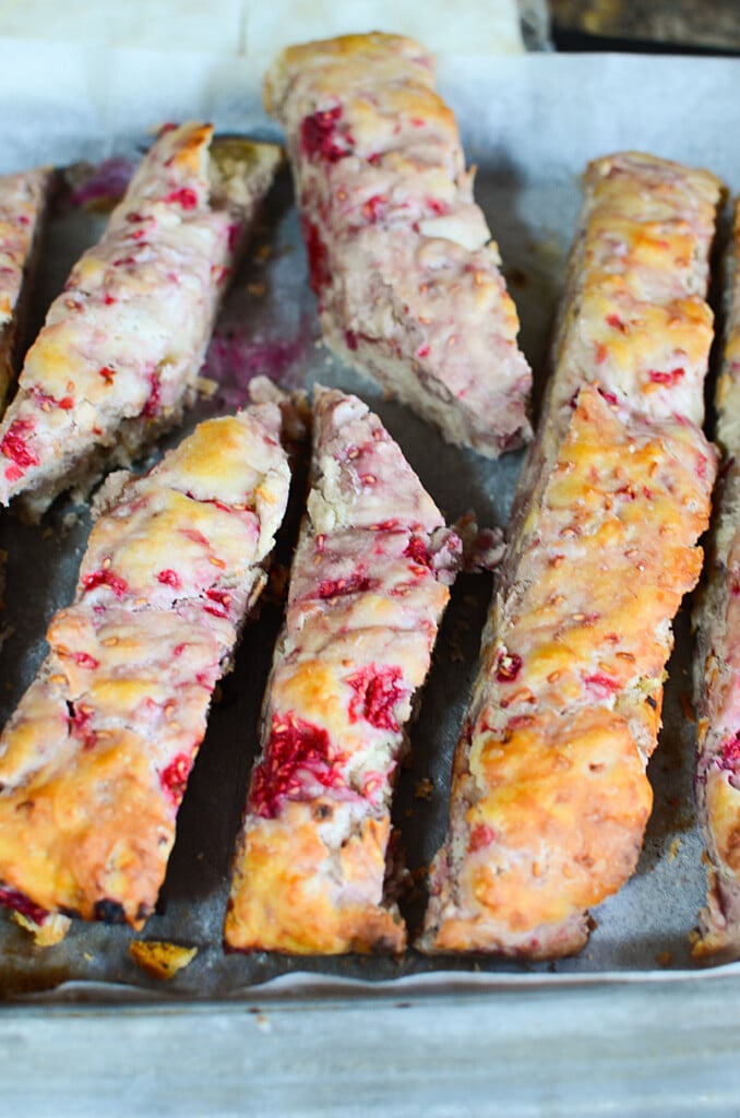 These fruity berry raspberry lime scone sticks are a perfect snack!