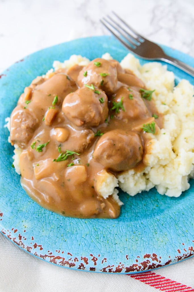 cream of mushroom meatballs recipe is the ultimate in comfort food. So easily done in the slow cooker.