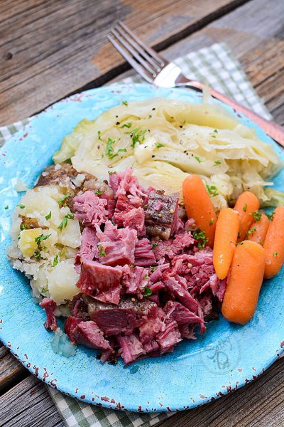 Instant Pot Shredded Corned Beef and Cabbage is a super easy way to cook a beef brisket that is typically really tough. A bonus is that you can also cook it in the slow cooker! It's a great and tasty meal that's ideal for St. Patrick's day or any holiday recipe!