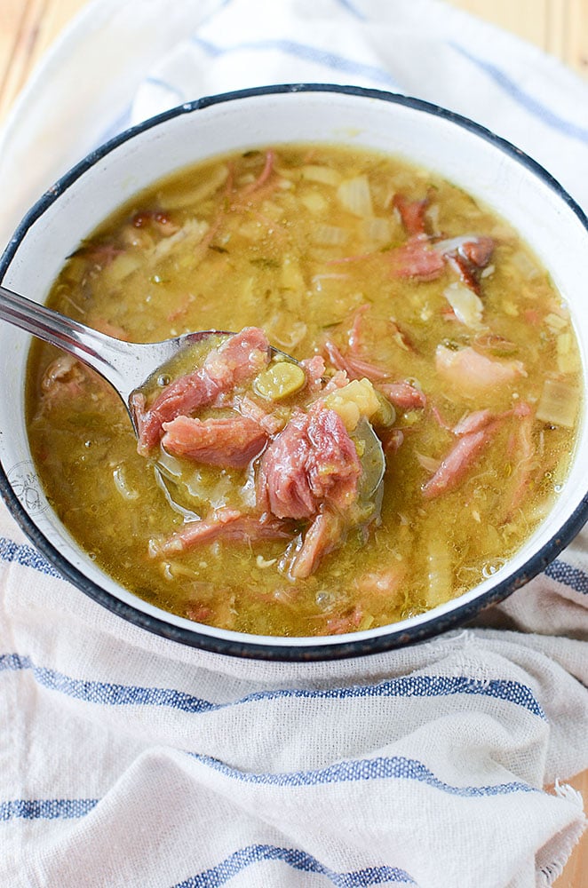 incredible slow cooker smoked pork hock soup with peas MYTAEMIN