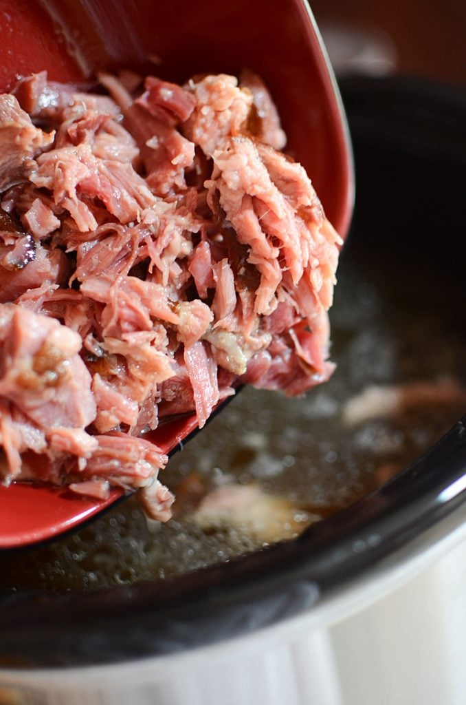 incredible slow cooker smoked pork hock soup with peas The Salty Pot