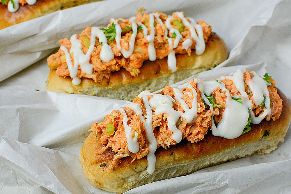 Amazing Buffalo Chicken Boats! All the flavors of Buffalo chicken wings, but with no messy fingers!!