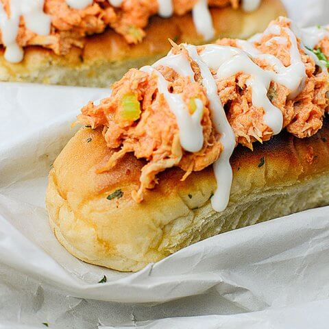 Amazing Buffalo Chicken Boats! All the flavors of Buffalo chicken wings, but with no messy fingers!!