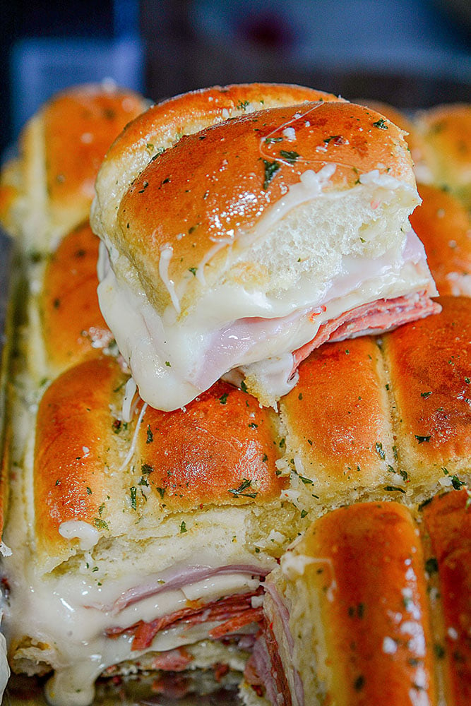 Italian sliders fresh out of the oven.