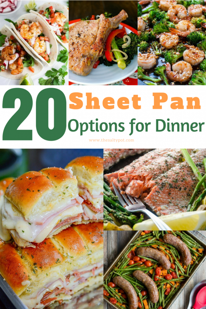 A collage of Sheet Pan Dinner Options.