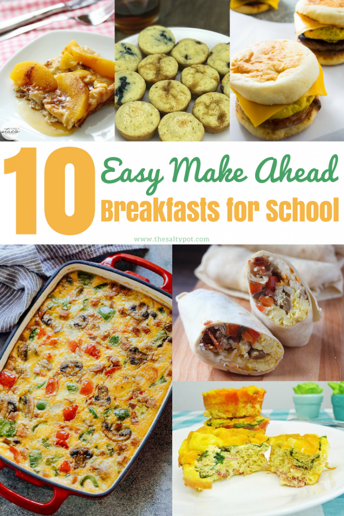 Ten easy and simple make ahead back to school breakfast ideas for kids! Easy, fun and nutritious! 