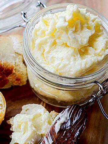 Featured Image. Homemade Butter in a glass jar.