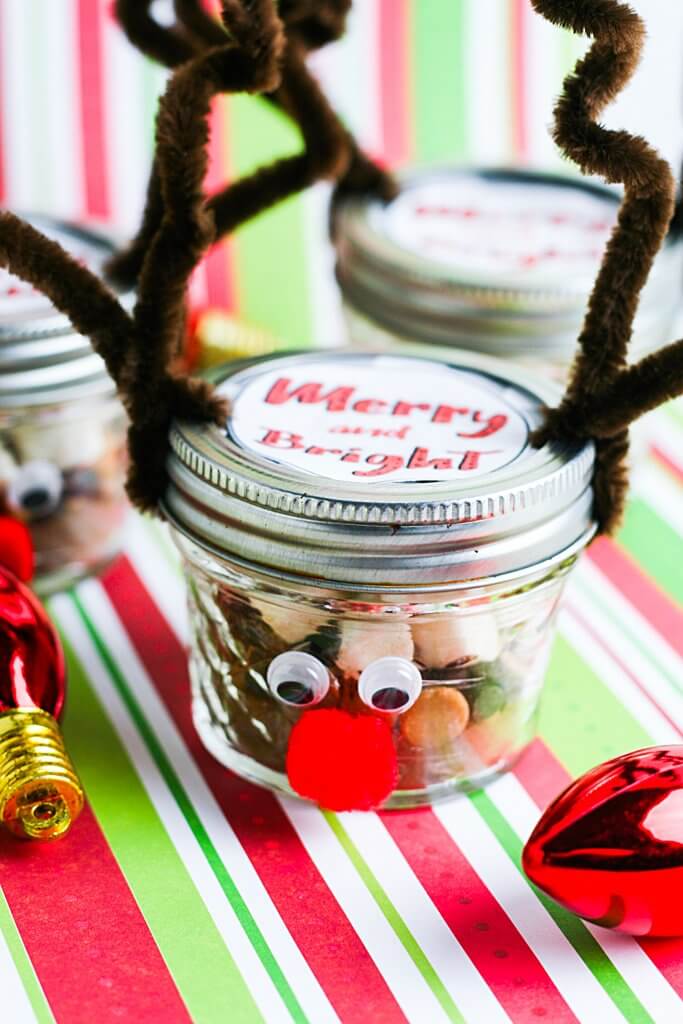 How adorable is this special DIY reindeer hot chocolate gift idea? Christmas food gifts like these are perfect for stocking stuffer ideas and other last minute DIY gift ideas. And that perfect little rudolf nose gets everyone in the christmas spirit!