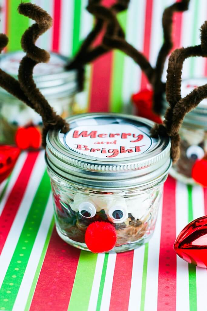 How adorable is this special DIY reindeer hot chocolate gift idea? Christmas food gifts like these are perfect for stocking stuffer ideas and other last minute DIY gift ideas. And that perfect little rudolf nose gets everyone in the christmas spirit!