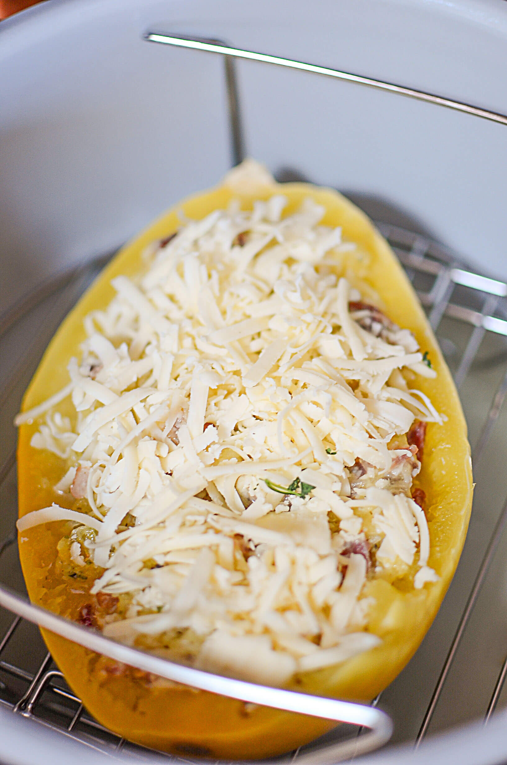 Ninja Foodi BLT Roasted Spaghetti Squash The Salty Pot