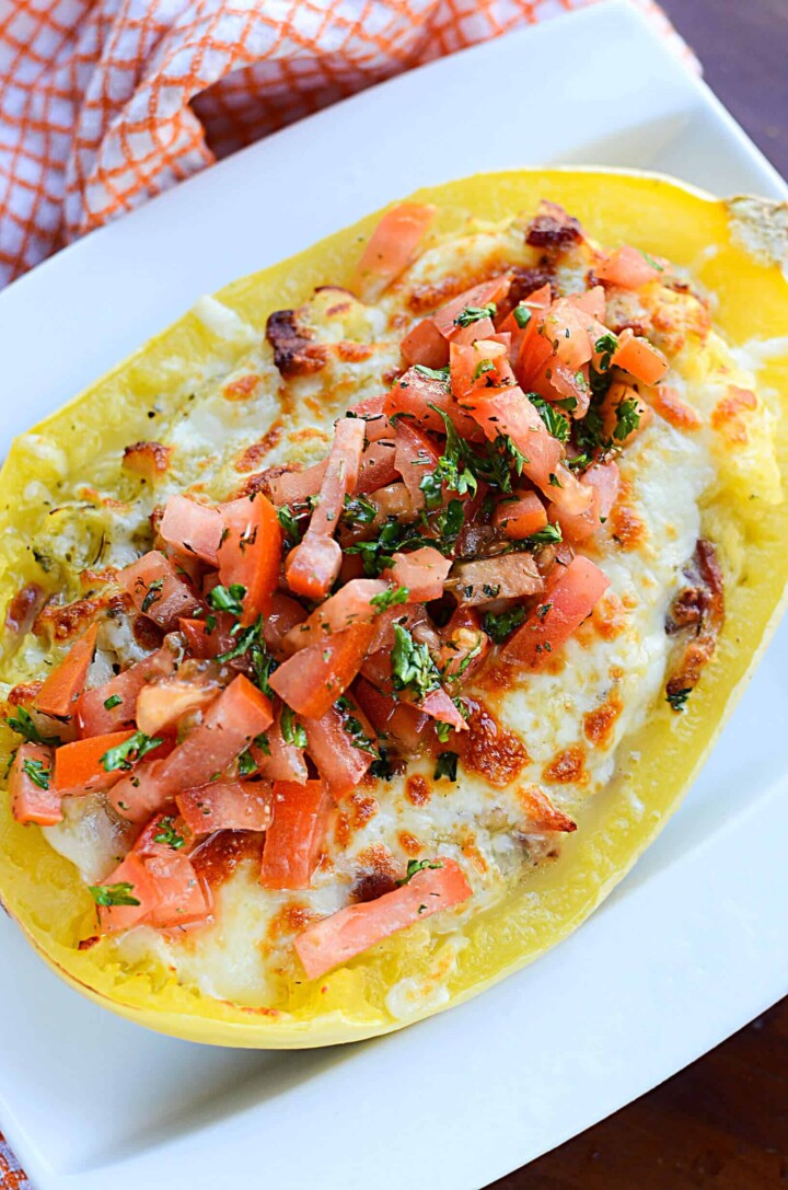 Ninja Foodi BLT Roasted Spaghetti Squash The Salty Pot