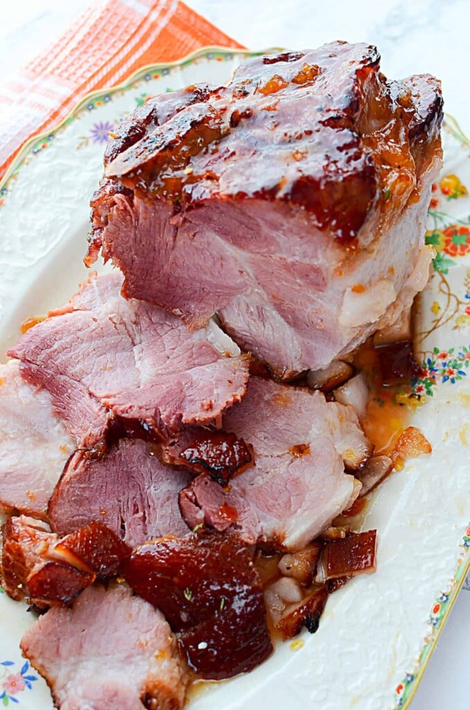 Ninja Foodi Roasted Ham with Peach Glaze