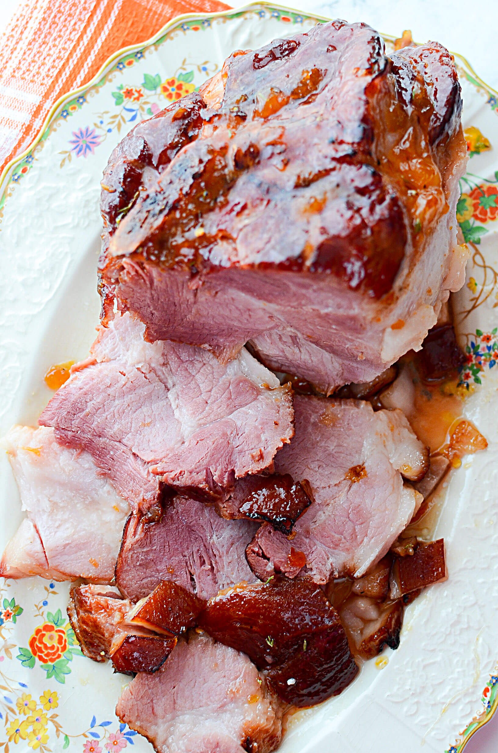 Ninja Foodi Roasted Ham With Peach Glaze The Salty Pot