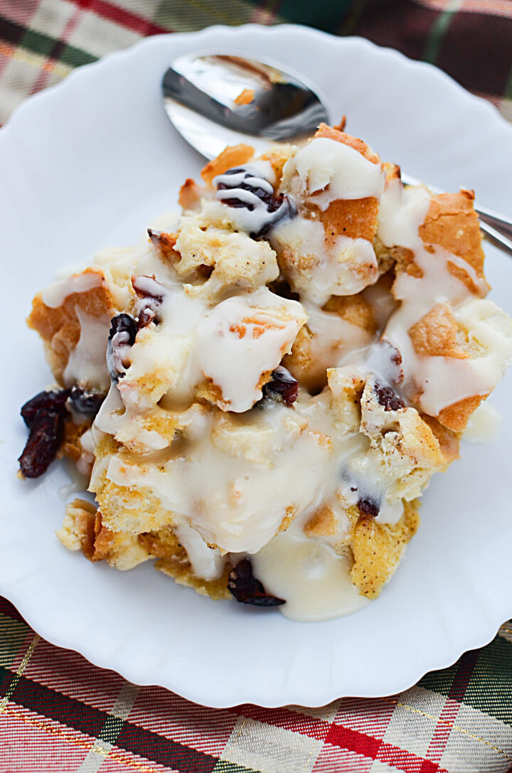 Overnight Eggnog Bread Pudding with Cranberries The Salty Pot