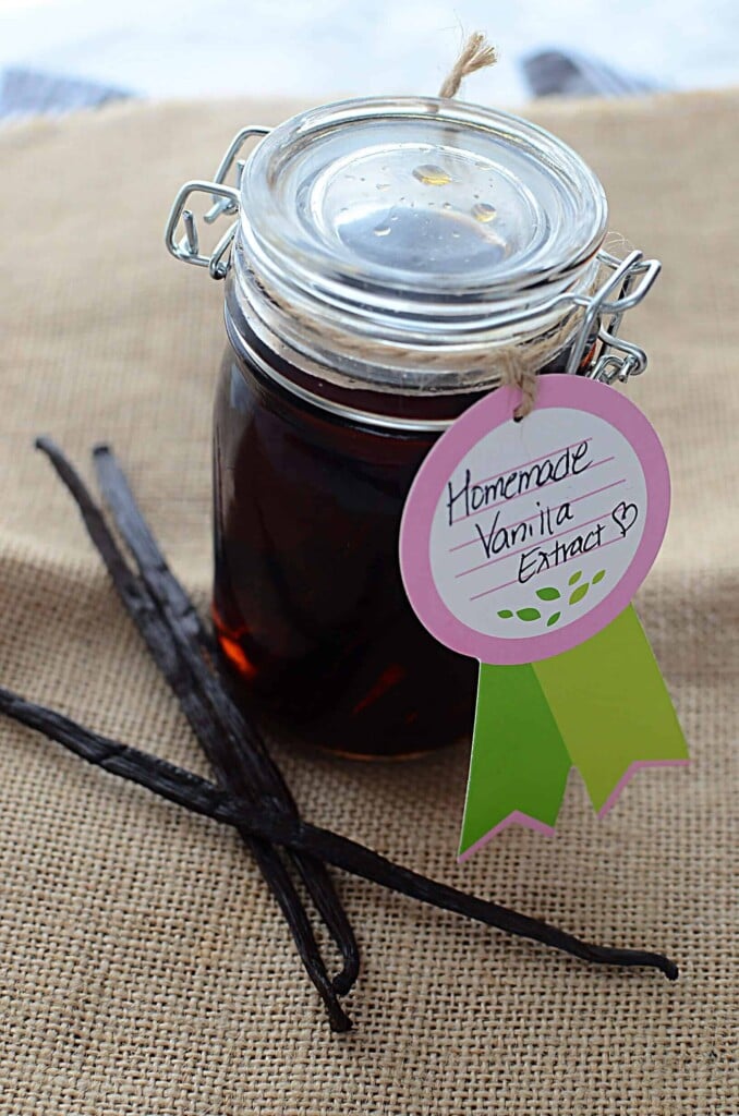 Homemade vanilla extract will save you money, make your baking and desserts taste so much better than using store bought extracts, and is fun to make! Vanilla extract made at home makes excellent gifts as well!