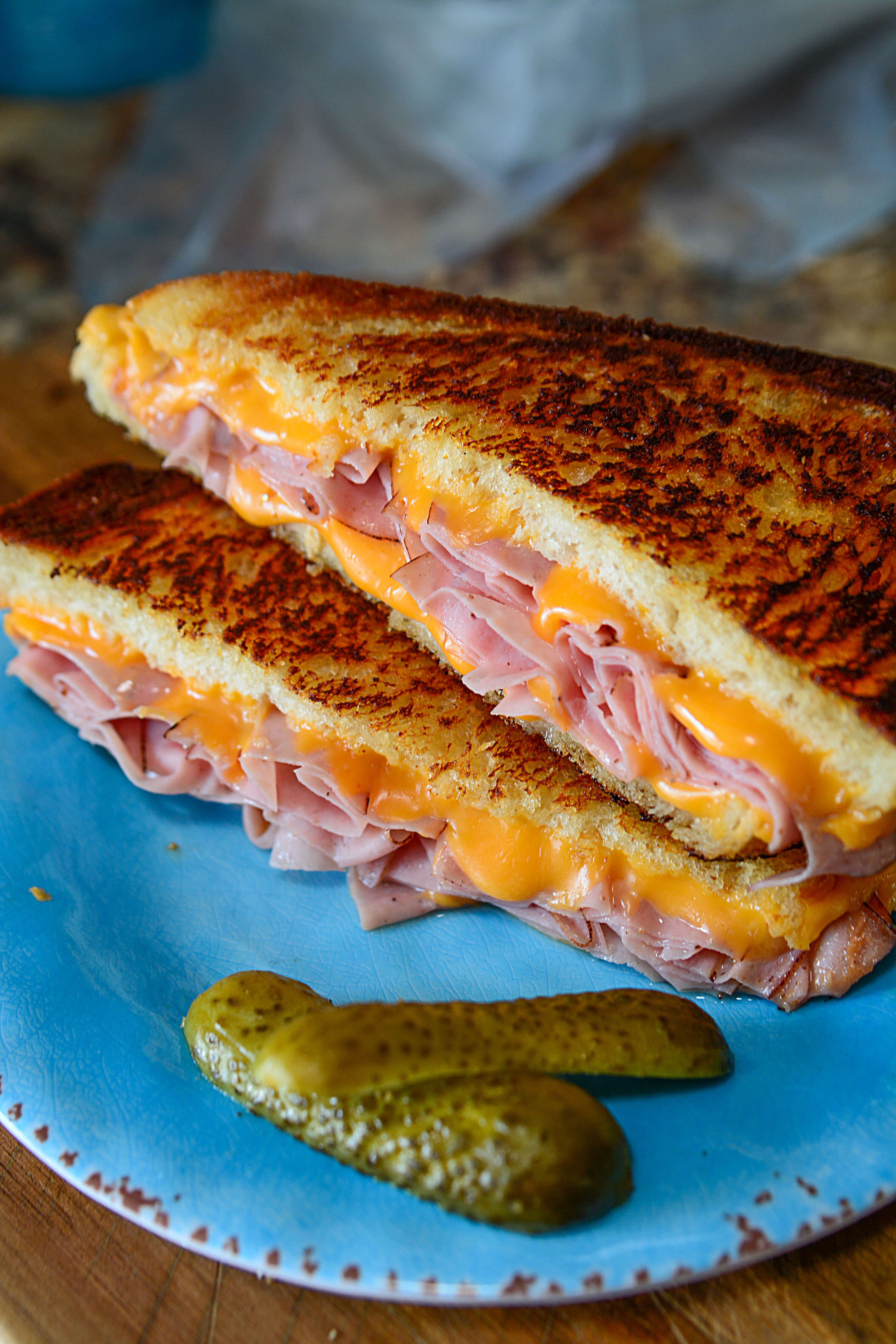 Grilled Ham And Cheese Sandwich On Sourdough