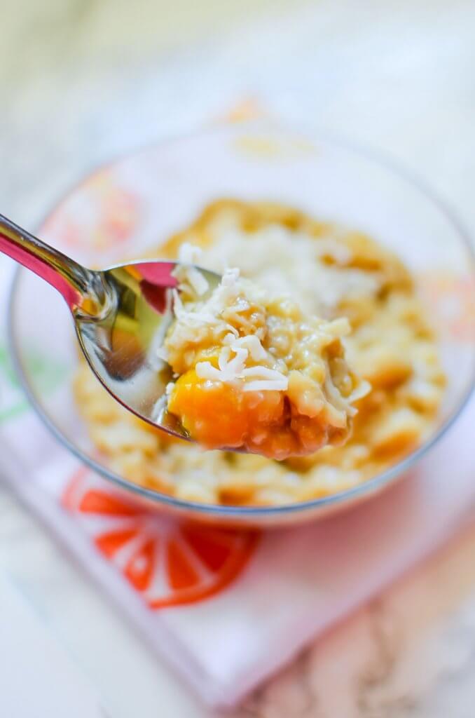 Make this COCONUT PEACH SLOW COOKER STEEL CUT OATS breakfast and make each morning something to look forward to! Check out recipe here! - The Salty Pot