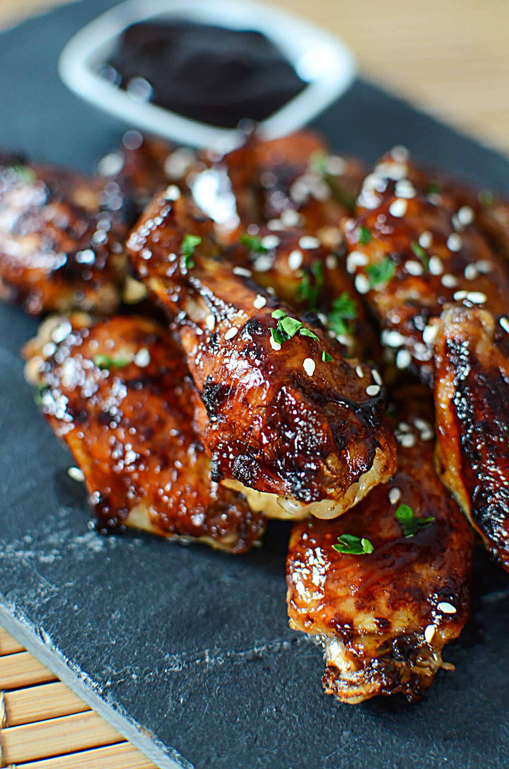 These Ninja Foodi Teriyaki Chicken Wings have slightly sweet, slightly salty flavors with a hint of ginger that makes up teriyaki sauce! - The Salty Pot