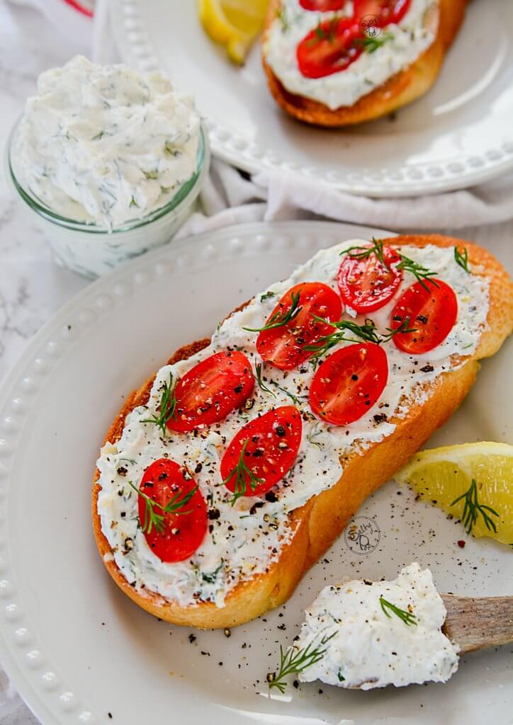 Lemon Dill Yogurt Cheese Recipe This Lemon Dill Yogurt Cheese is creamy and spreadable! It's PERFECT on your morning toast! Check out the quick recipe here! - The Salty Pot