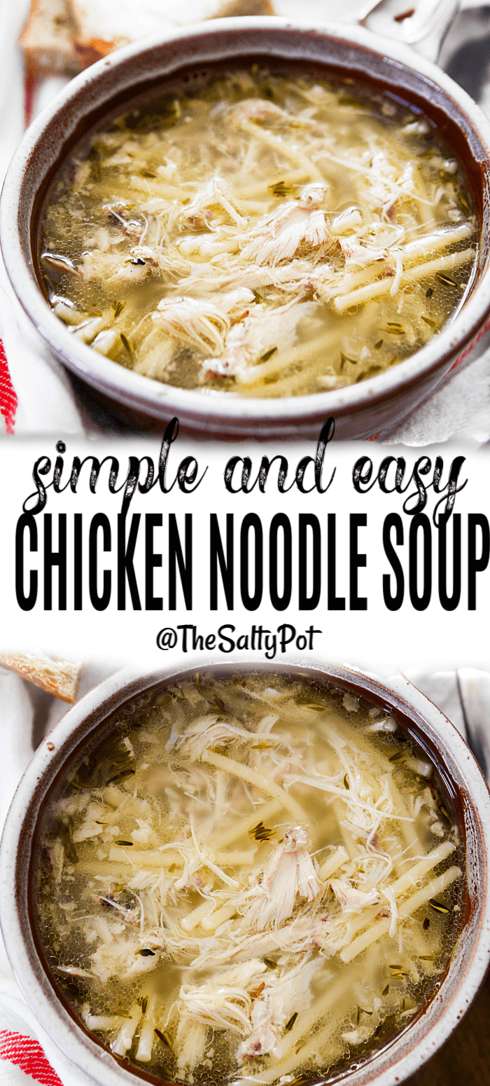 Don't waste any part of the chicken! This Basic Chicken Noodle Soup recipe shows you how to using the parts of the chicken people usually throw away, you can make a healthy and tasty meal practically for free! #chickensoup #chicken #soup #healthy