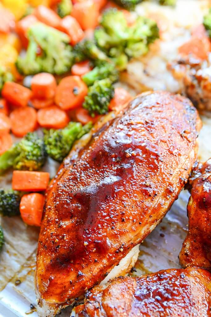 This BBQ Sheet Pan Chicken recipe is ideal for those busy weekday nights when you want something tasty and delicious, yet super easy! - The Salty Pot