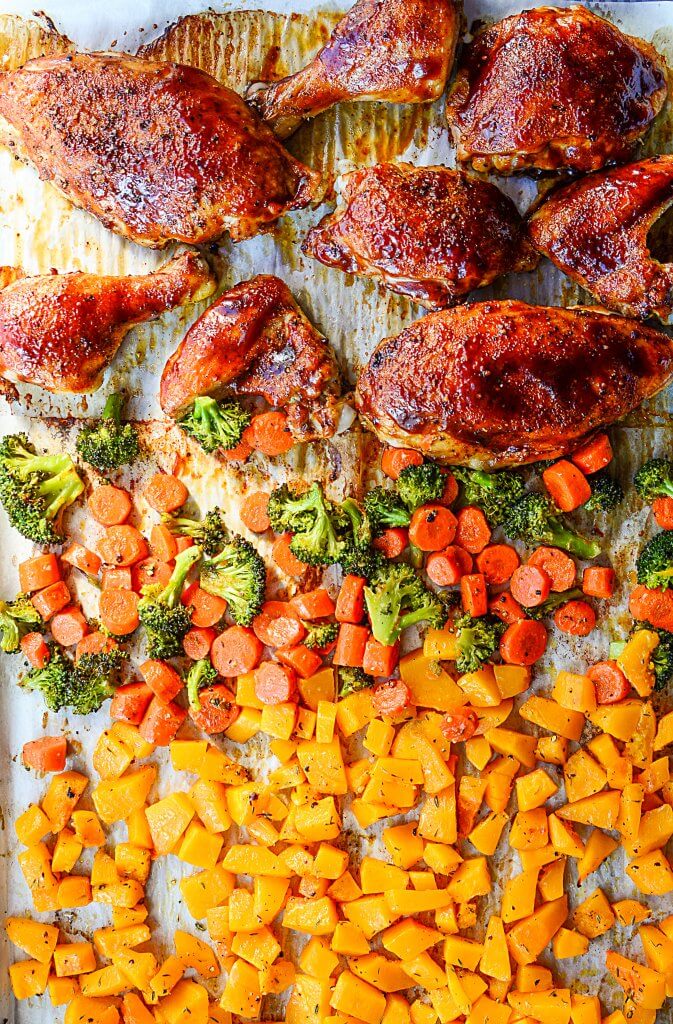 This BBQ Sheet Pan Chicken recipe is ideal for those busy weekday nights when you want something tasty and delicious, yet super easy! - The Salty Pot