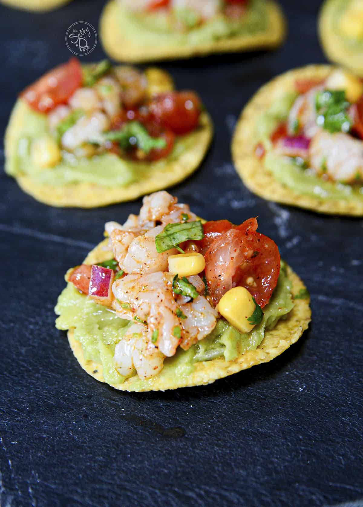 3 chili-lime shrimp appetizers.