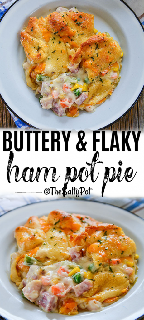 Ham Pot Pie made with leftover ham and veggies with a flaky, buttery crust. YUM!