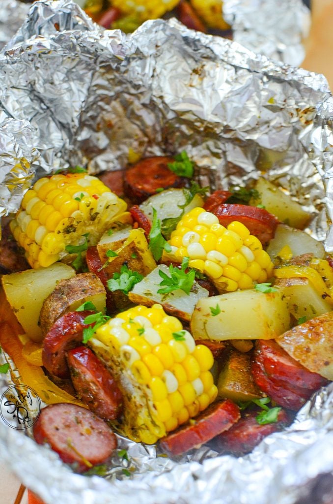 Delicious Sausage Foil Packets With Corn - ready to eat foil pack