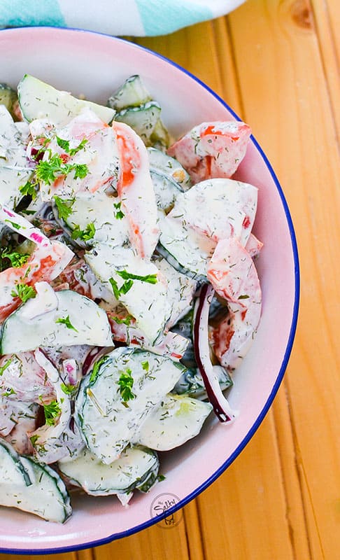 The Best Creamy Cucumber Tomato Salad The Salty Pot