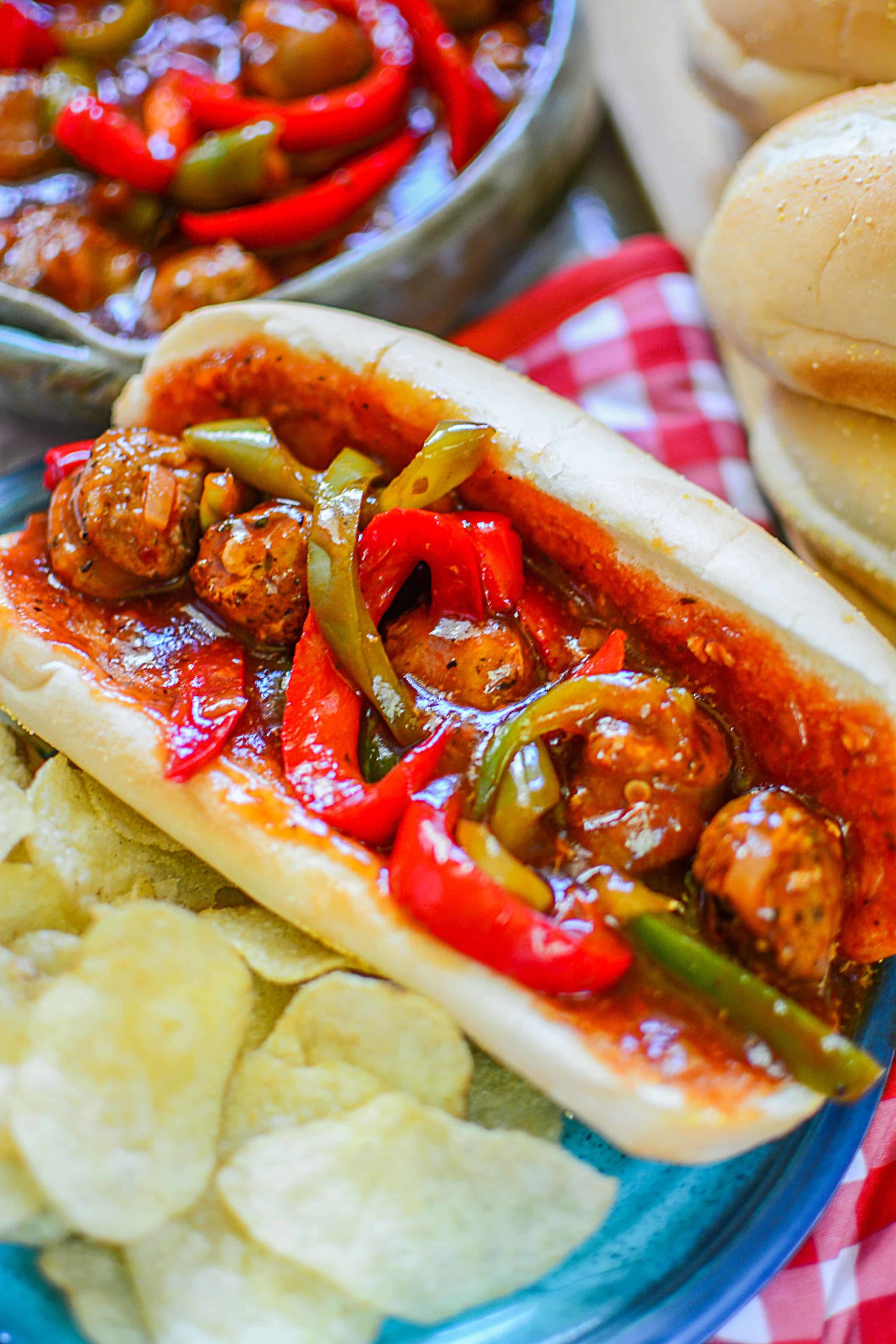 Instant Pot BBQ Sausage & Pepper On Buns {Freezer Meal} The Salty Pot