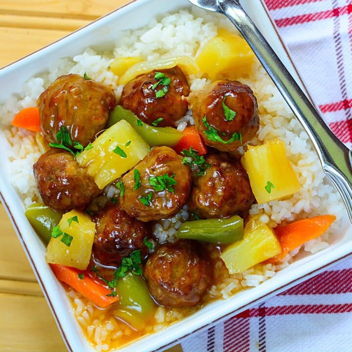 INSTANT POT  SWEET AND SOUR PINEAPPLE MEATBALLS 