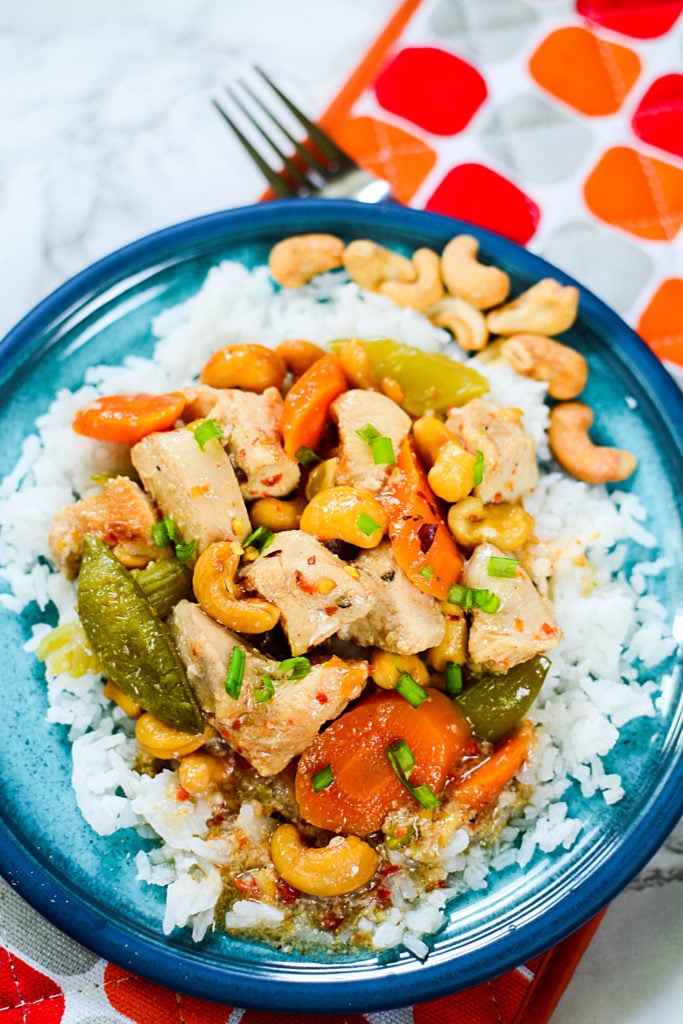 Instant Pot Sweet Chili Chicken with Cashews Freezer Meal The