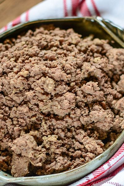 A pound of instant pot cooked ground beef.