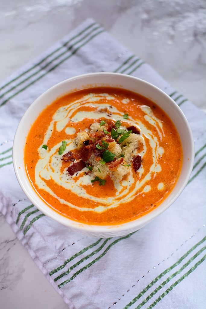 CREAMY BLENDER TOMATO AND BASIL SOUP The Salty Pot