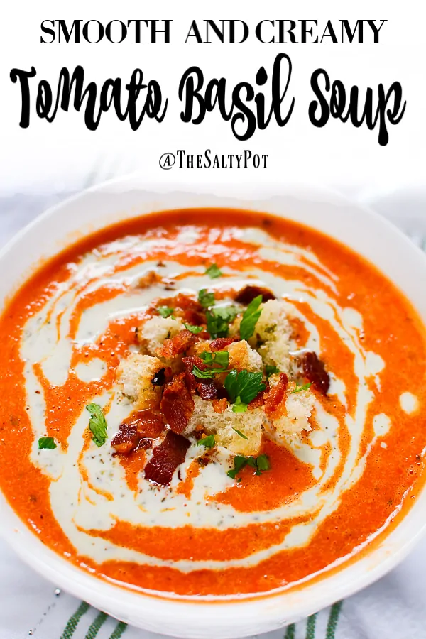 Creamy Blender Tomato and Basil Soup