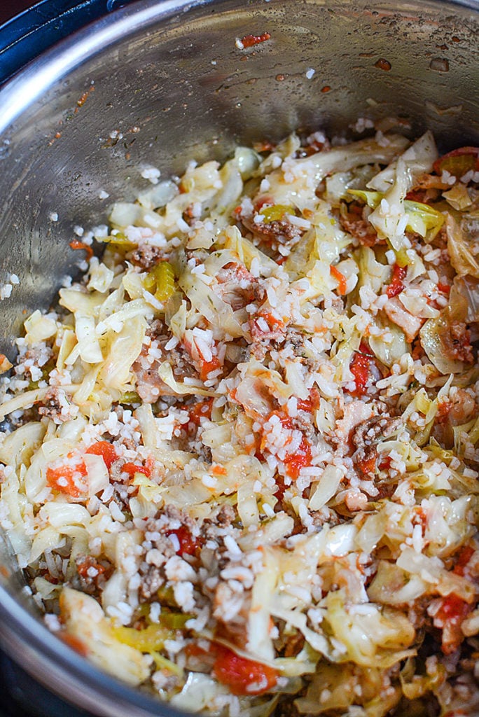 cooked lazy cabbage rolls after 4 hours