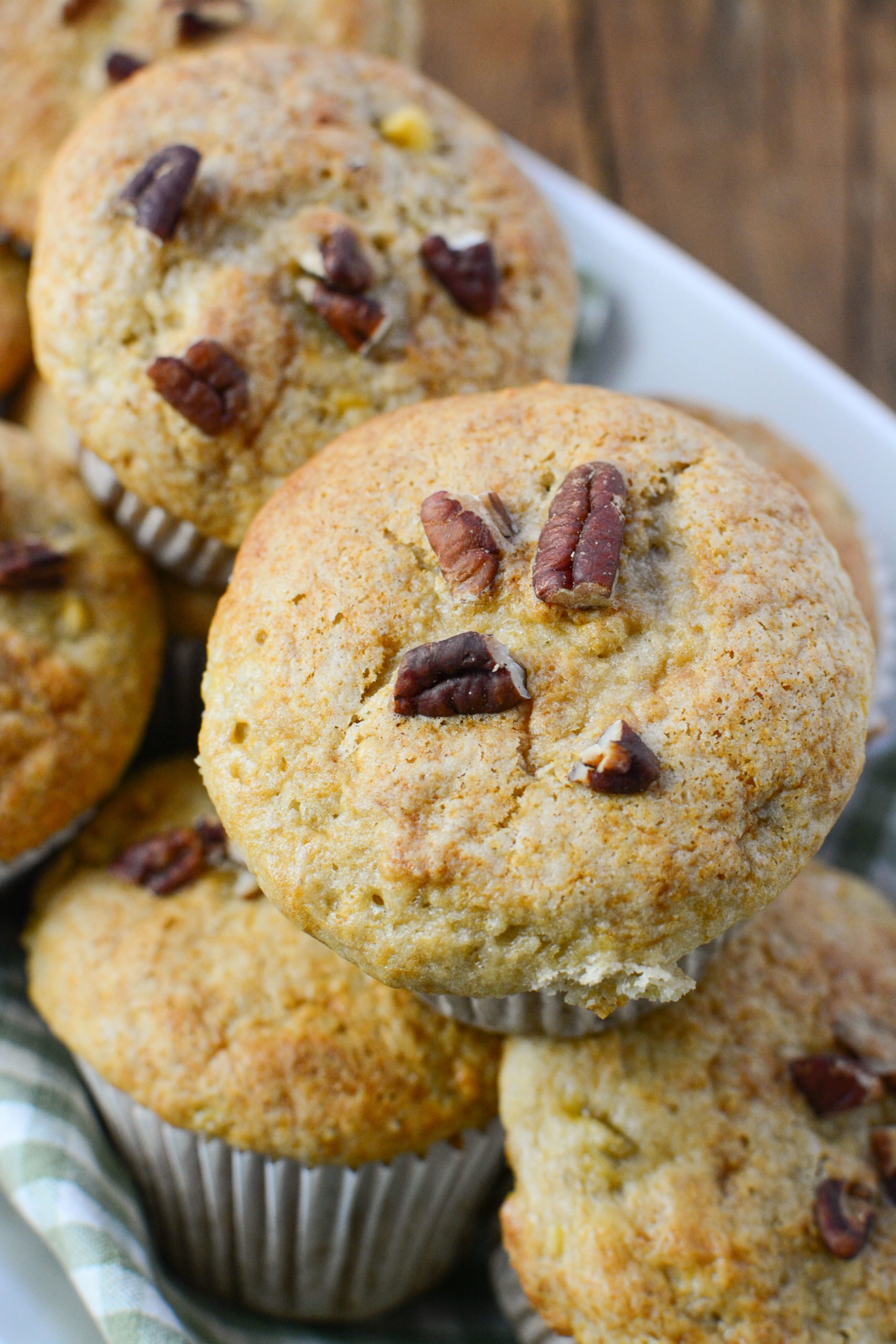 Easy 3 Ingredient Banana Muffins with Pecans | The Salty Pot