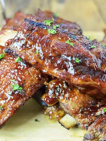 Oven roasted low and slow ribs square image.