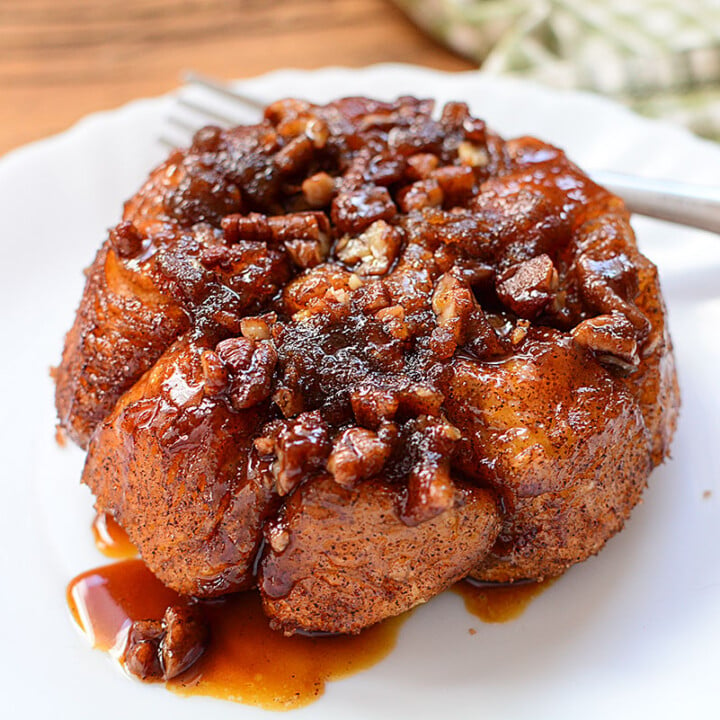 Individual Pecan Caramel Monkey Bread Dessert