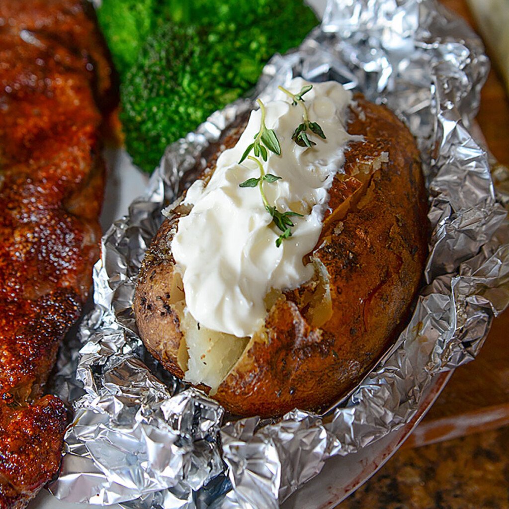 Crock Pot Baked Potato Square Image.